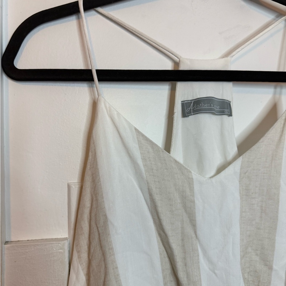 Style Rack Beige Striped Flowy Rayon Tank - Picture 6 of 6